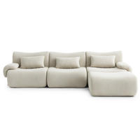 ECKSOFA Bouclé-Stoff Cremebeige - Beige, Textil (281/190cm) - MILYsofa