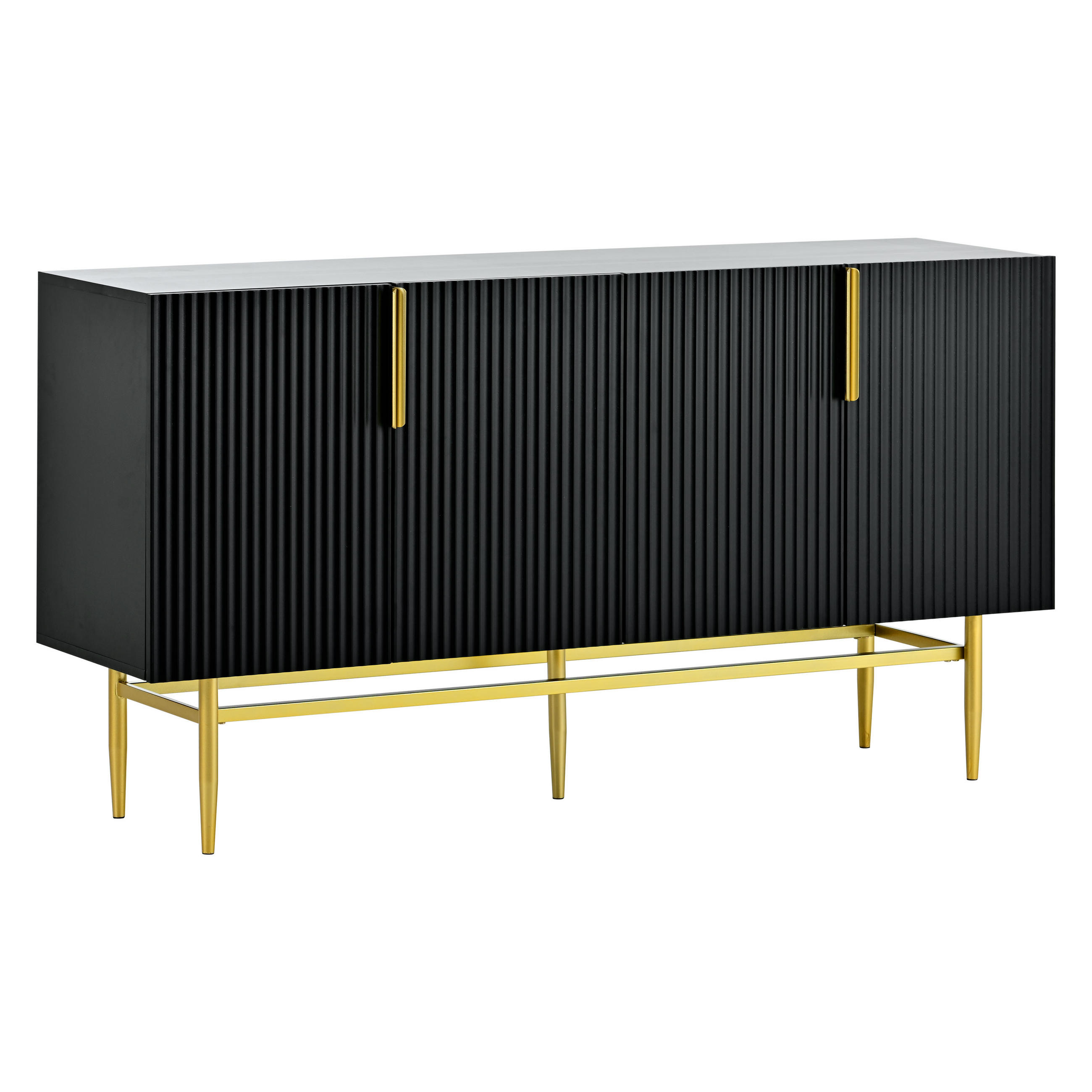 SIDEBOARD Schwarz 153/41/80 cm - Schwarz, Holzwerkstoff (40.5/80/152.5cm) - Urban Meuble