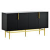 SIDEBOARD Schwarz 153/41/80 cm - Schwarz, Holzwerkstoff (40.5/80/152.5cm) - Urban Meuble