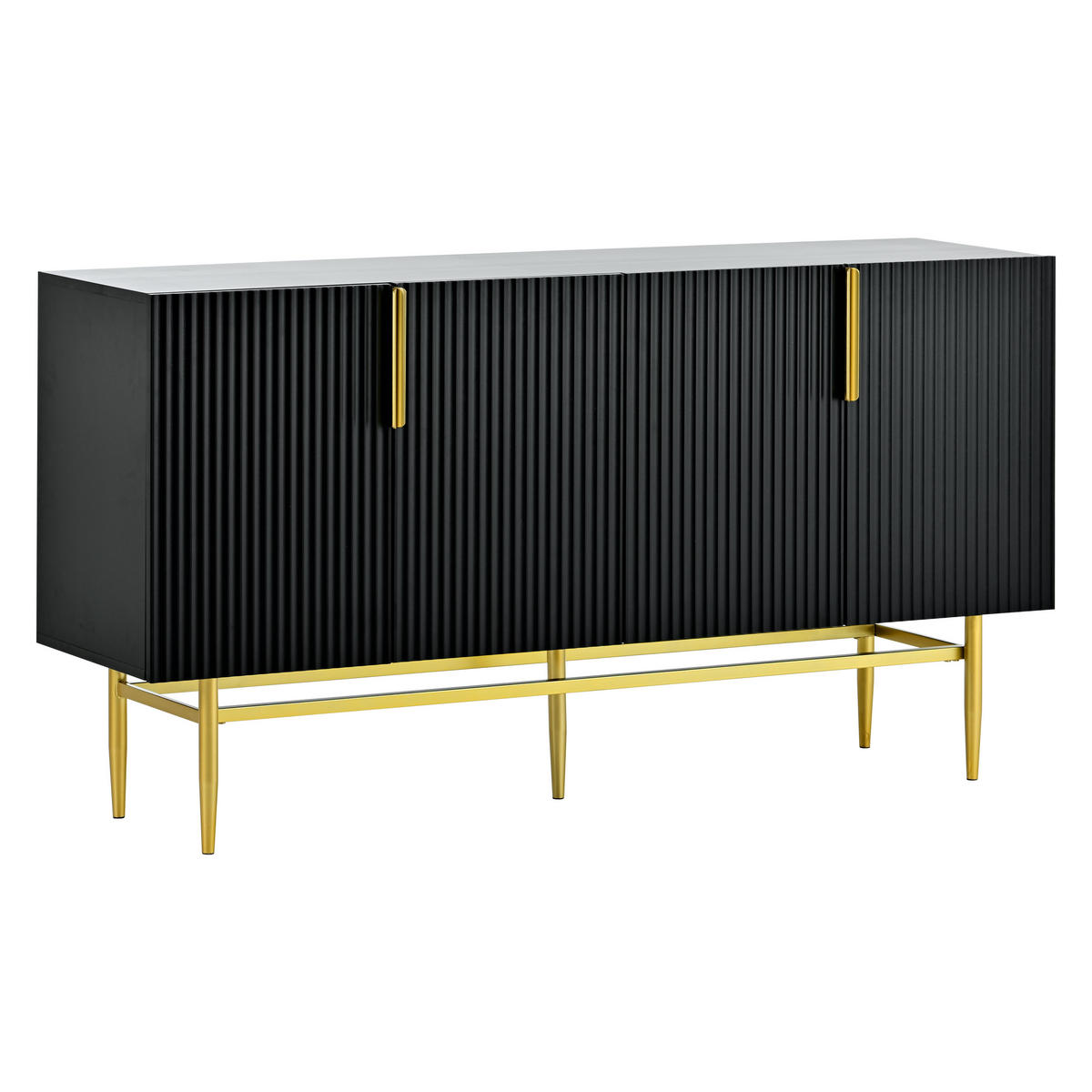 SIDEBOARD Schwarz 153/41/80 cm - Schwarz, Holzwerkstoff (40.5/80/152.5cm) - Urban Meuble