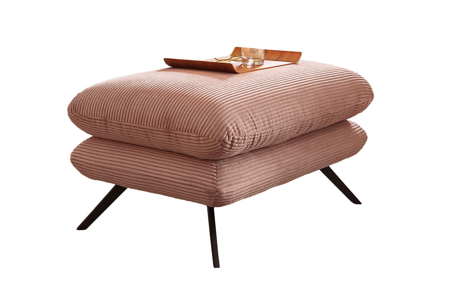 HOCKERBANK CHARME Pink - Pink, Textil (120/45/70cm) - KAWOLA