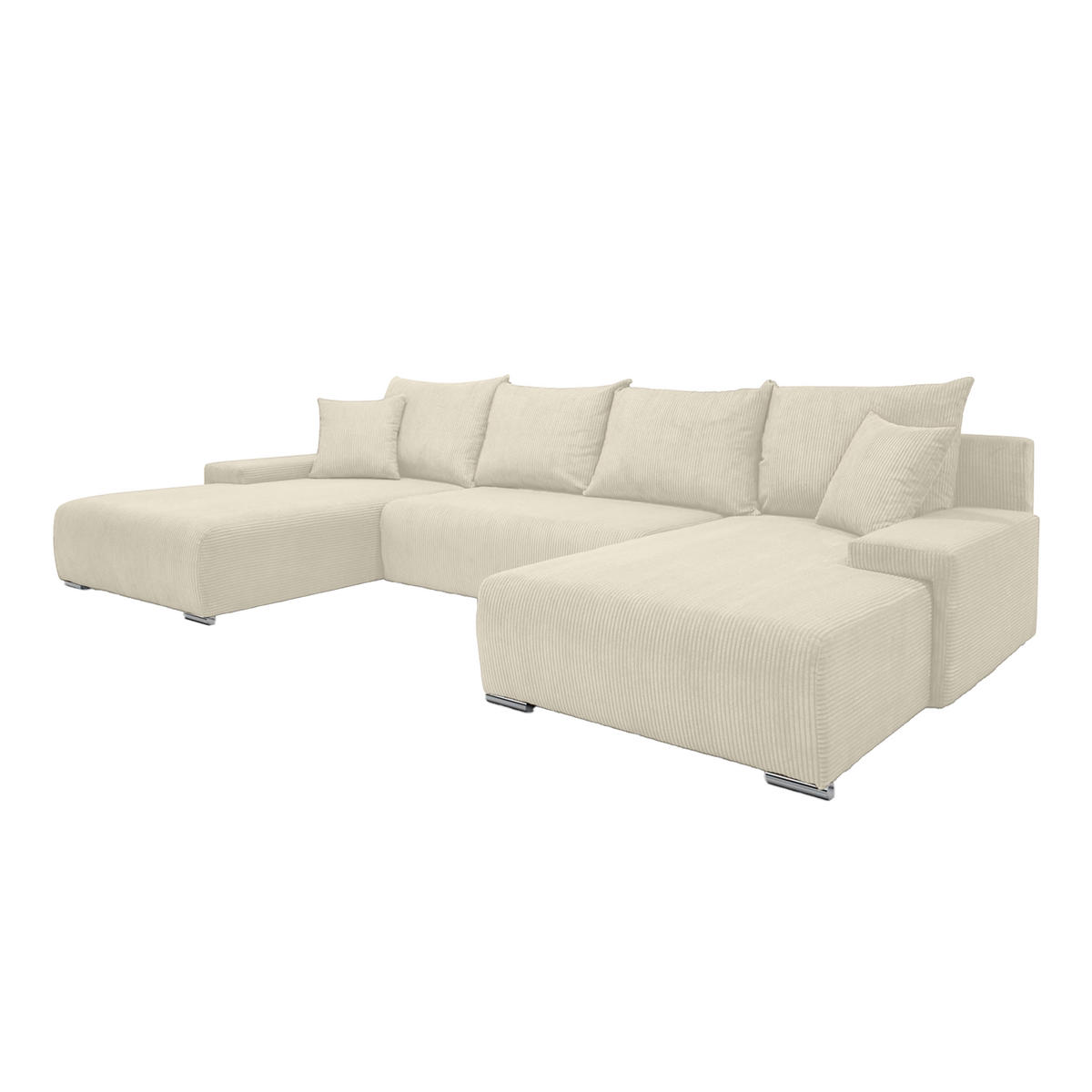 ECKSOFA Trawanga mit Schlaffunktion, Glänzendes Beige - Beige, Textil (348/188cm) - Fedve