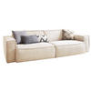 SOFA SAMU Cremeweiß Webstoff - Creme/Schwarz, Textil (256/72/106cm) - KAWOLA