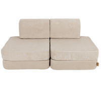 KINDERSOFA, Slimcord, Pocket Basic, Ecru - Ecru, Textil (120/25/60cm) - MeowBaby