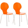 BESUCHERSTUHL Ede - 2er Set orange - Orange, Metall (43/86/45cm) - TPFLiving