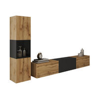 WOHNWAND Berlin I - Eiche Wotan/Alufarben, Holzwerkstoff/Kunststoff (180/30/33cm) - MIRJAN24