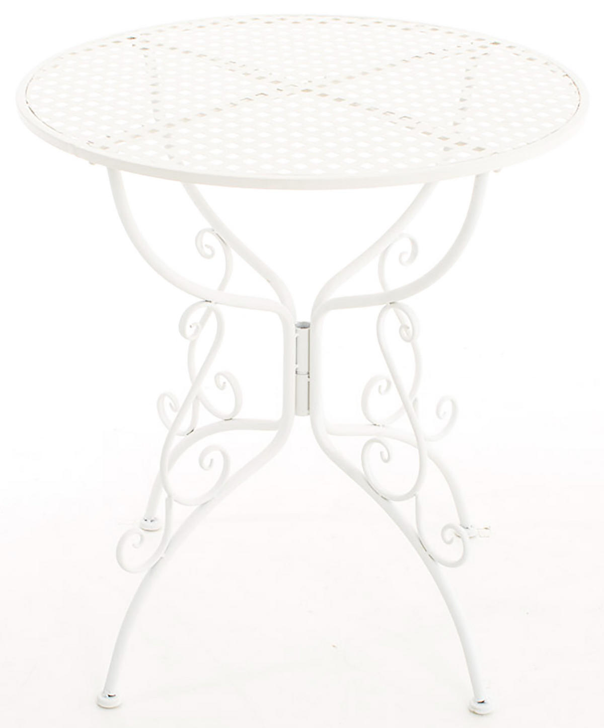 GARTENBEISTELLTISCH rund Ø70 cm Metall weiß - Weiß, Metall (70/70/74cm) - CLP