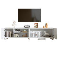 TV-SCHRANK weiß aus Spanplatte mit bedruckten Türen 200 × 40 × 44 cm - Weiß, Holzwerkstoff (200/44/40cm) - Luhomfu