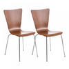 BESUCHERSTUHL 2er Set Holz braun - Braun, Holz/Metall (43/84/50cm) - CLP