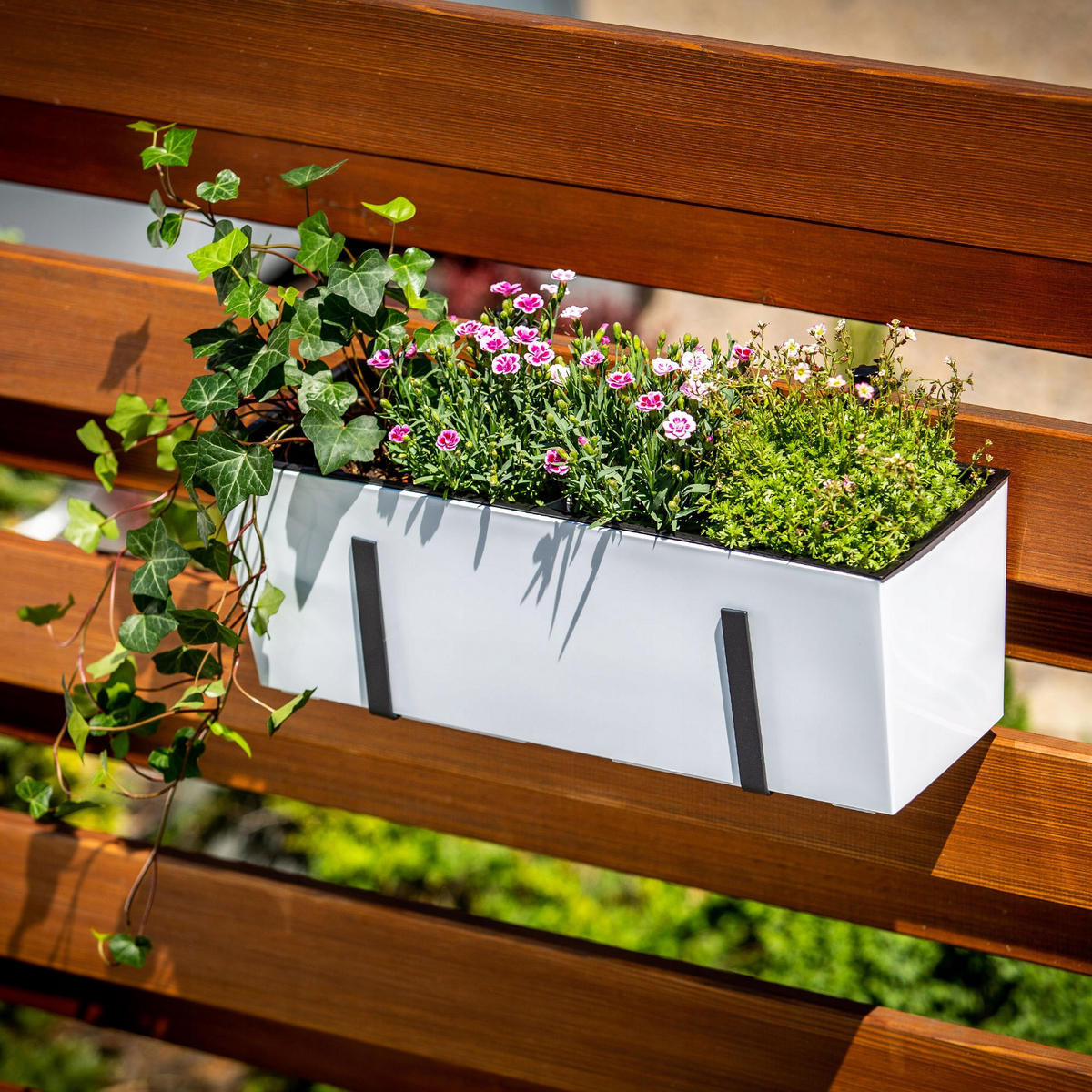 BALKONKASTEN mit Henkel 56 cm Weiß - Weiß, Kunststoff - KADAX