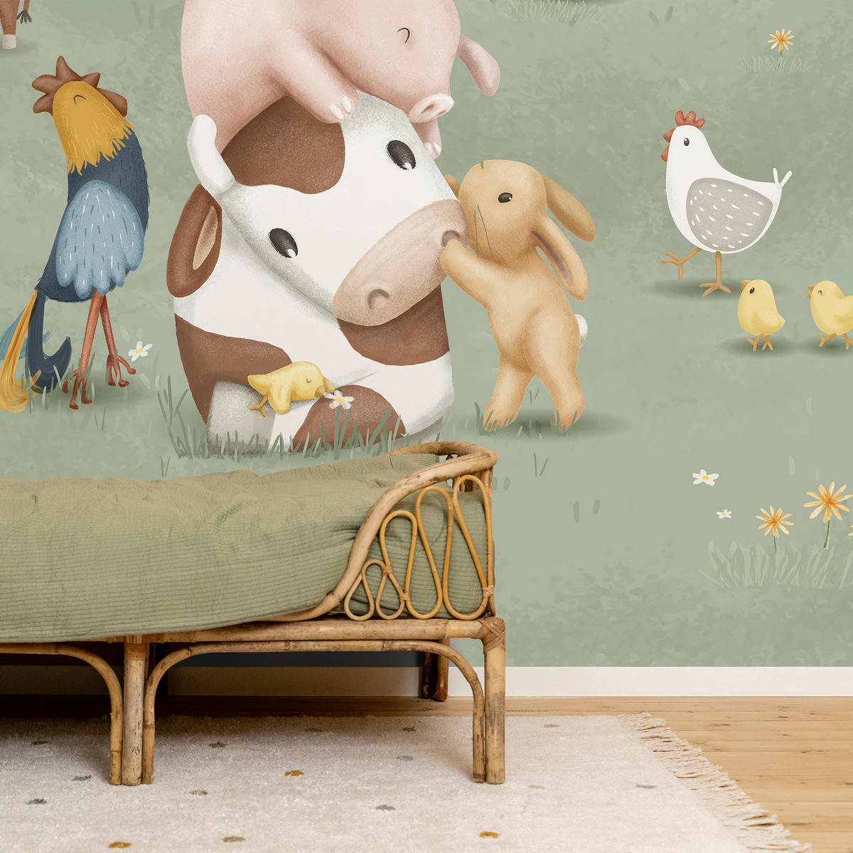 FOTOTAPETE Bauernhof Kleine Farm - Multicolor, Papier/Kunststoff (300/280cm) - Little Dutch