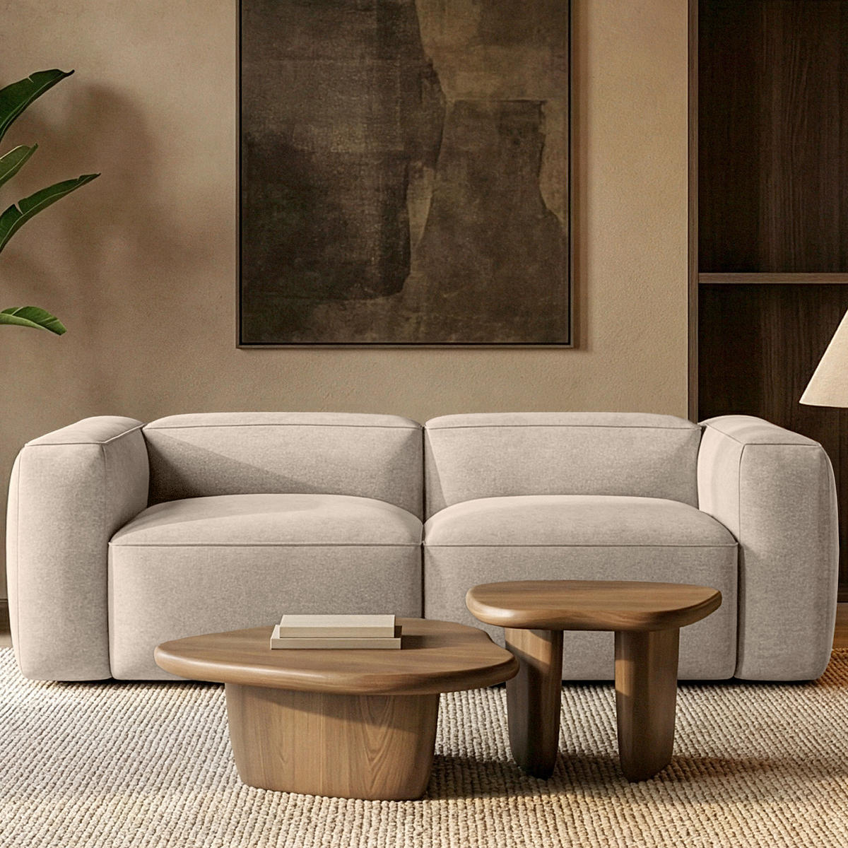2-SITZER SOFA FUBBO, Cremig - Creme, Holz/Holzwerkstoff (210/73/96cm) - KONSIMO®