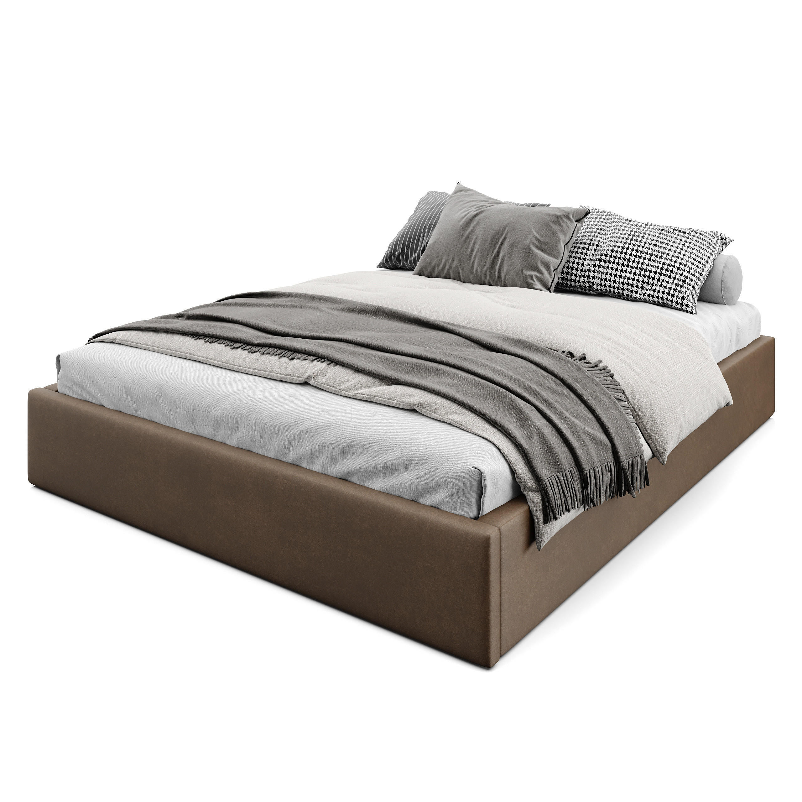 POLSTERBETT 160x200cm Bett mit Stauraum Lattenrost Braun - Braun, Holz/Holzwerkstoff (160/200cm) - Muralo
