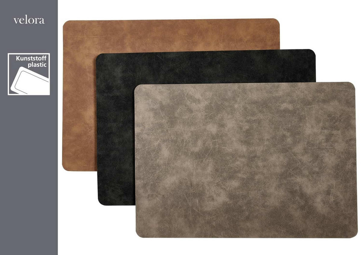 PLATZMATTEN Velora Hellgrau 43 x 30 cm 6er Set - Hellgrau, Kunststoff (43/30/0.2cm) - Ritzenhoff Breker