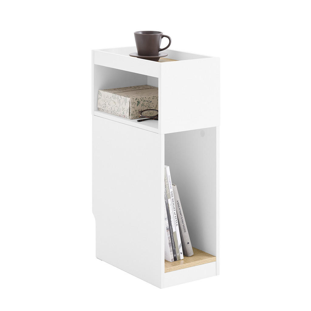 SoBuy NOČNÍ STOLEK s 1 policí Bílá 35x20x60cm Minimalistický