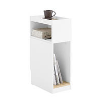 NACHTTISCH mit Seitenablage, Weiß, 20x35x60cm - Weiß, Holzwerkstoff (20/60/35cm) - SoBuy