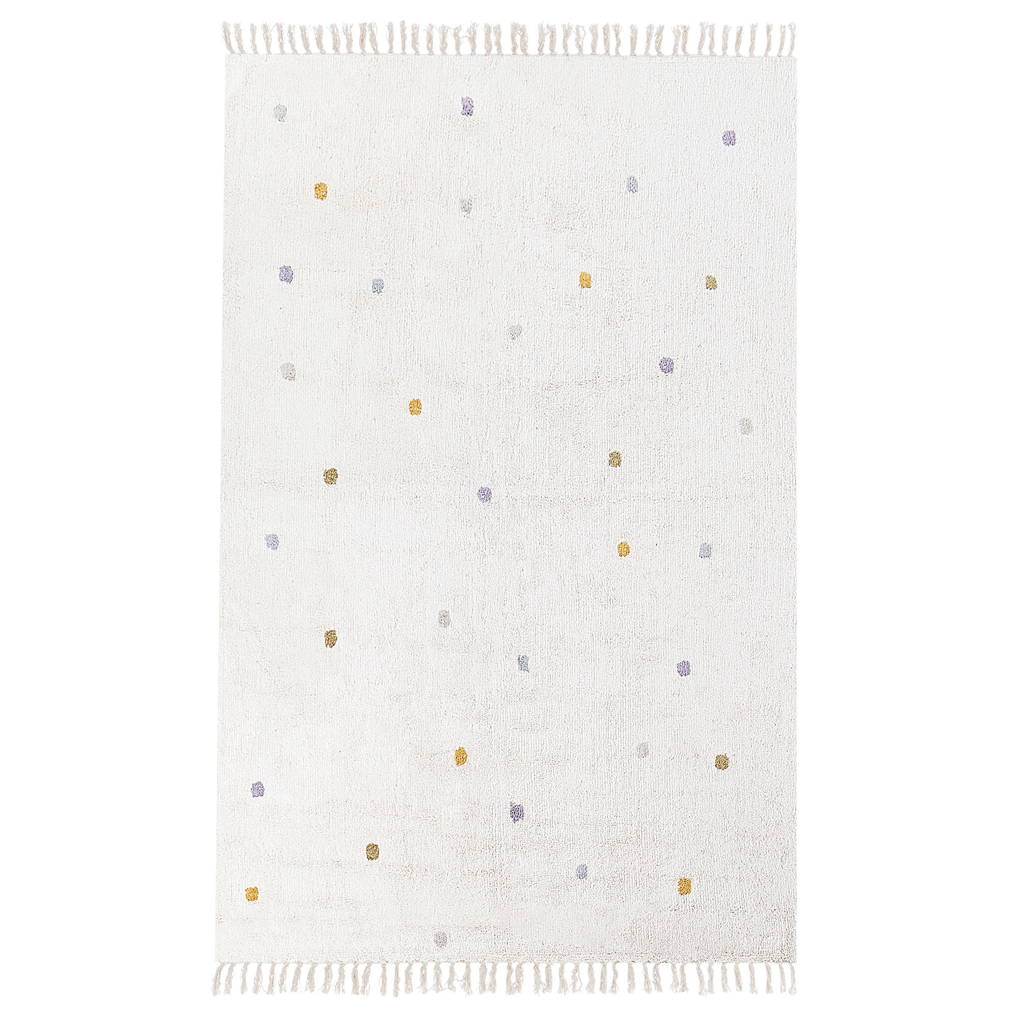 KURZFLOR-TEPPICH Weiß 140/200 cm Astaf - Weiß, Textil (140/200cm) - Beliani