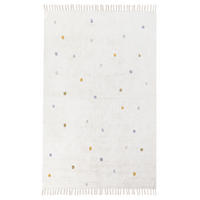 KURZFLOR-TEPPICH Weiß 140/200 cm Astaf - Weiß, Textil (140/200cm) - Beliani