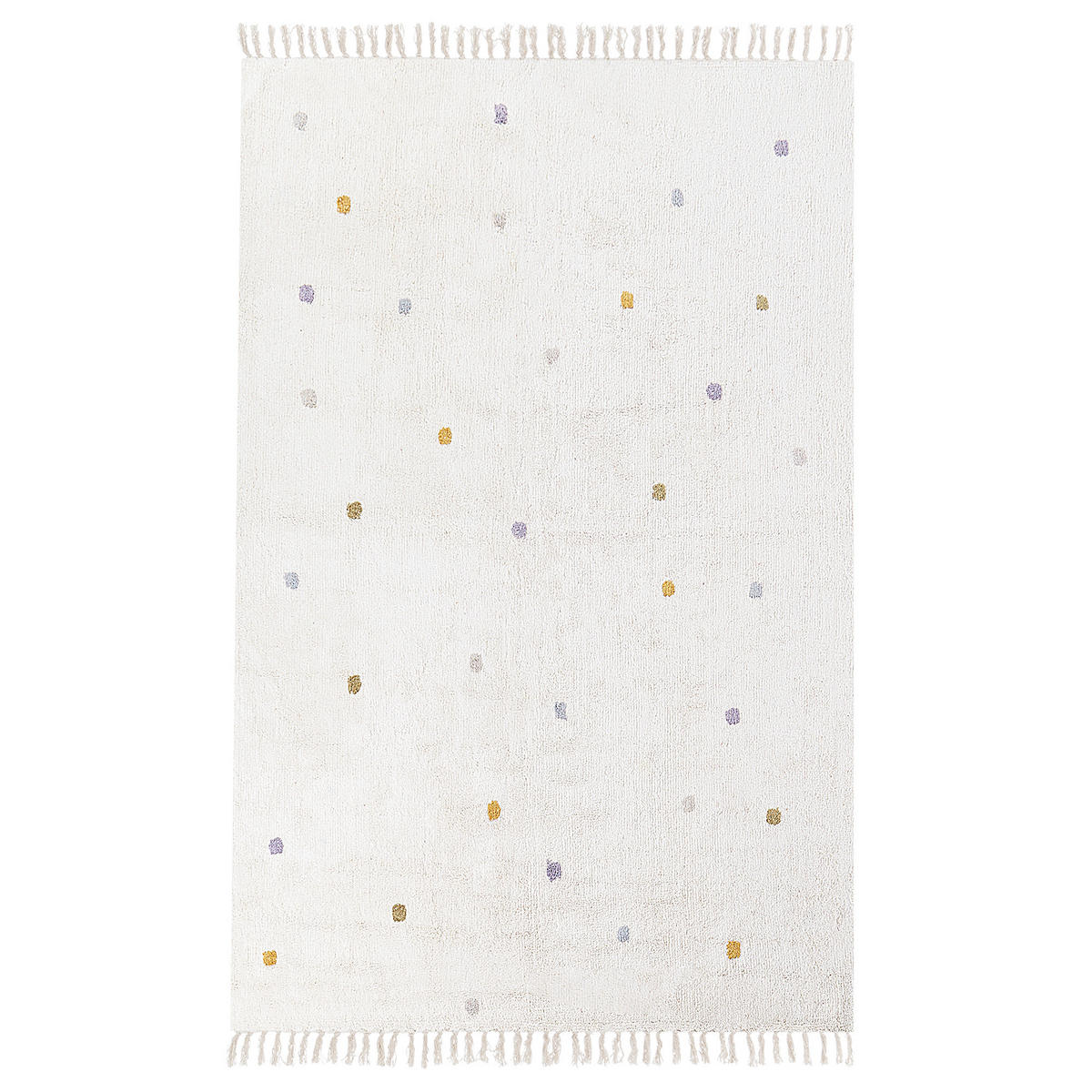 KURZFLOR-TEPPICH Weiß 140/200 cm Astaf - Weiß, Textil (140/200cm) - Beliani