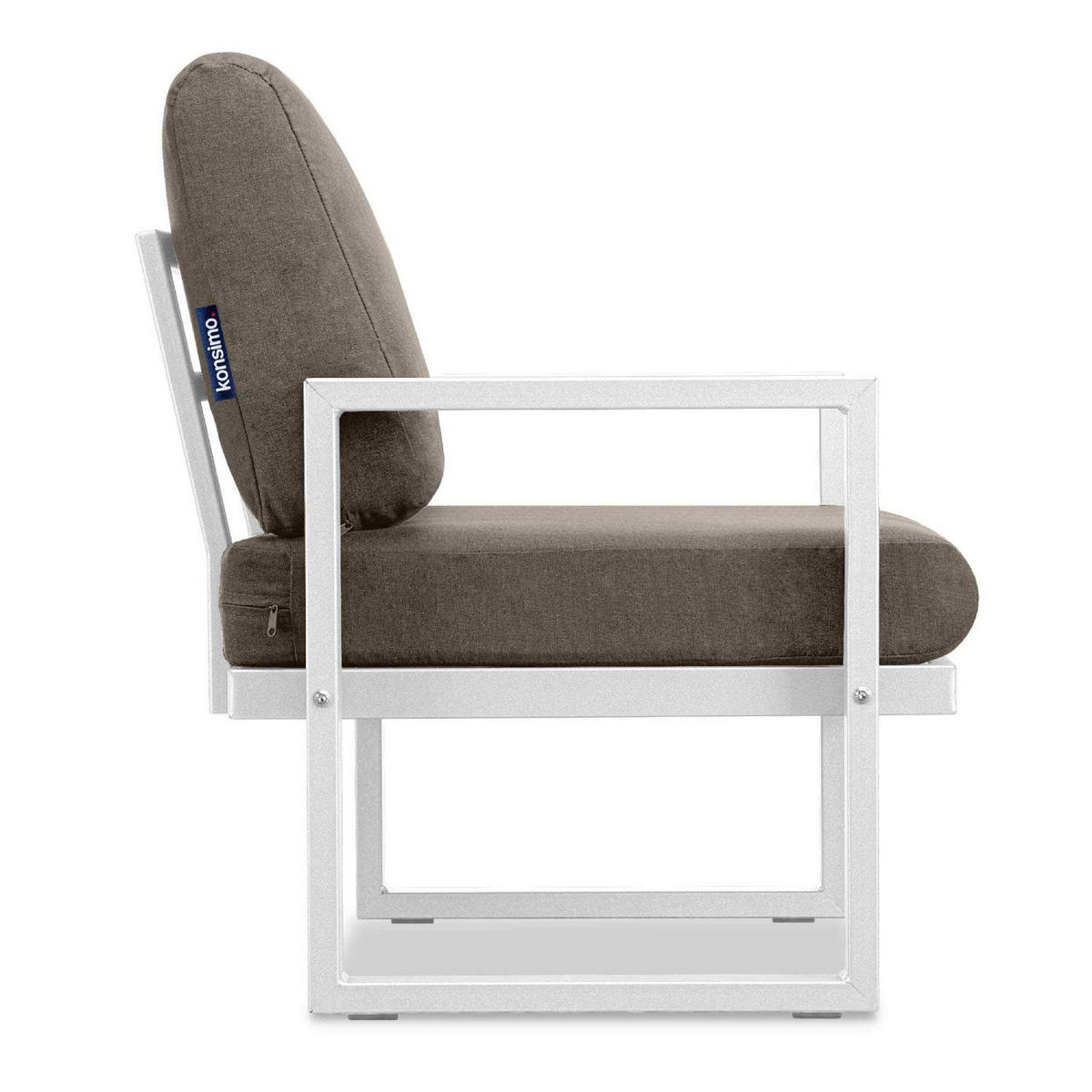 GARTENSESSEL FRENA ,Weiß/Beige - Beige/Weiß, Textil/Metall (70/65/60cm) - KONSIMO®