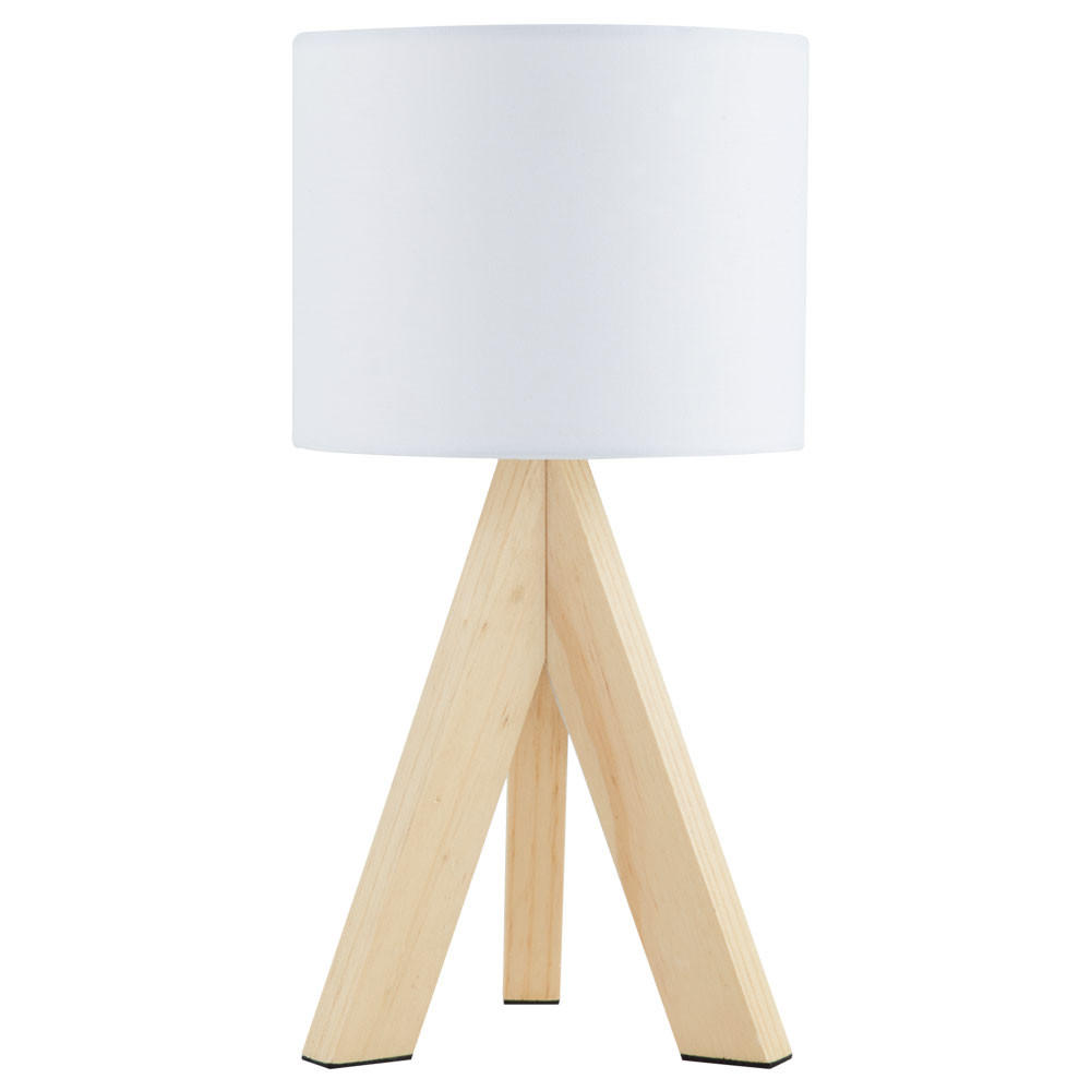 TISCHLEUCHTE Holz Weiß - Weiß, Holz (17/17/33.5cm)