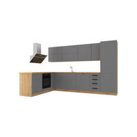 ECKKÜCHE 330 x 210 cm – Nexa K53-G330 – in Beige / Matt - Beige/Schwarz, Holz/Metall (330/212/58cm) - ROYAL24_MARKT