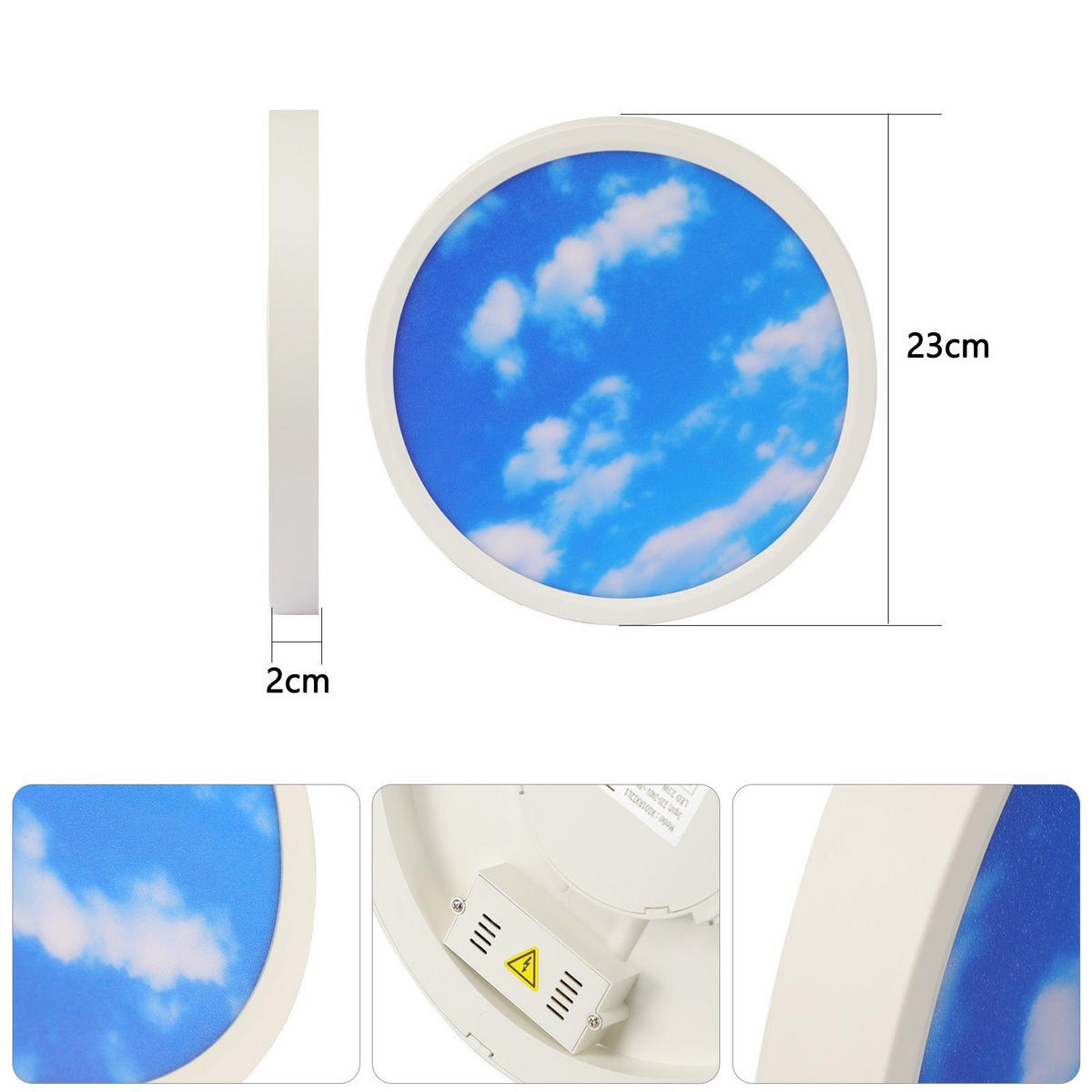 LED-DECKENLEUCHTE Wolkenzauber 23 cm - Weiß, Kunststoff (23/23/2cm) - Nettlife