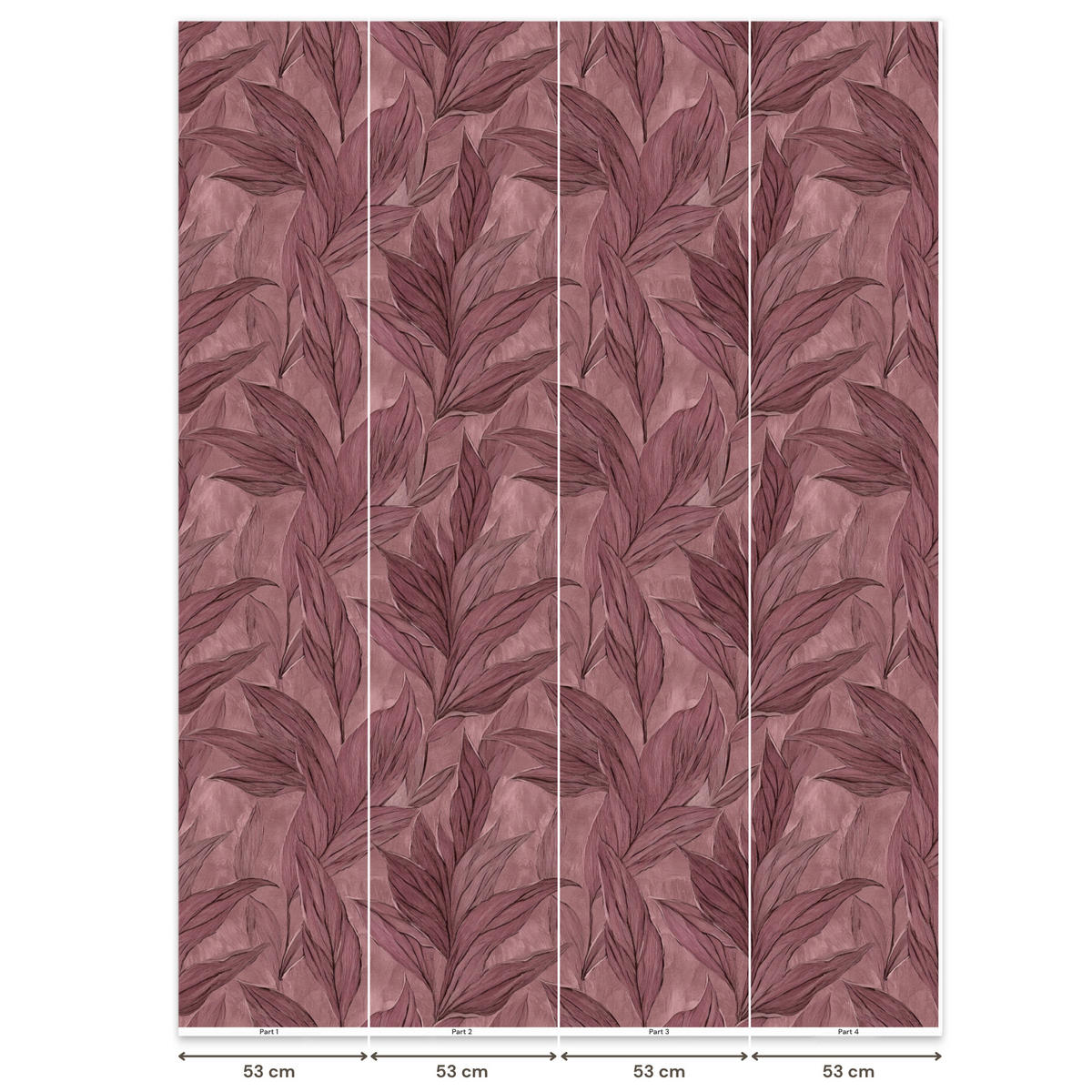TAPETE - Blätter - Muster - Lila - 200x280 cm - Altrosa, Papier (200/280cm) - OnlyWow