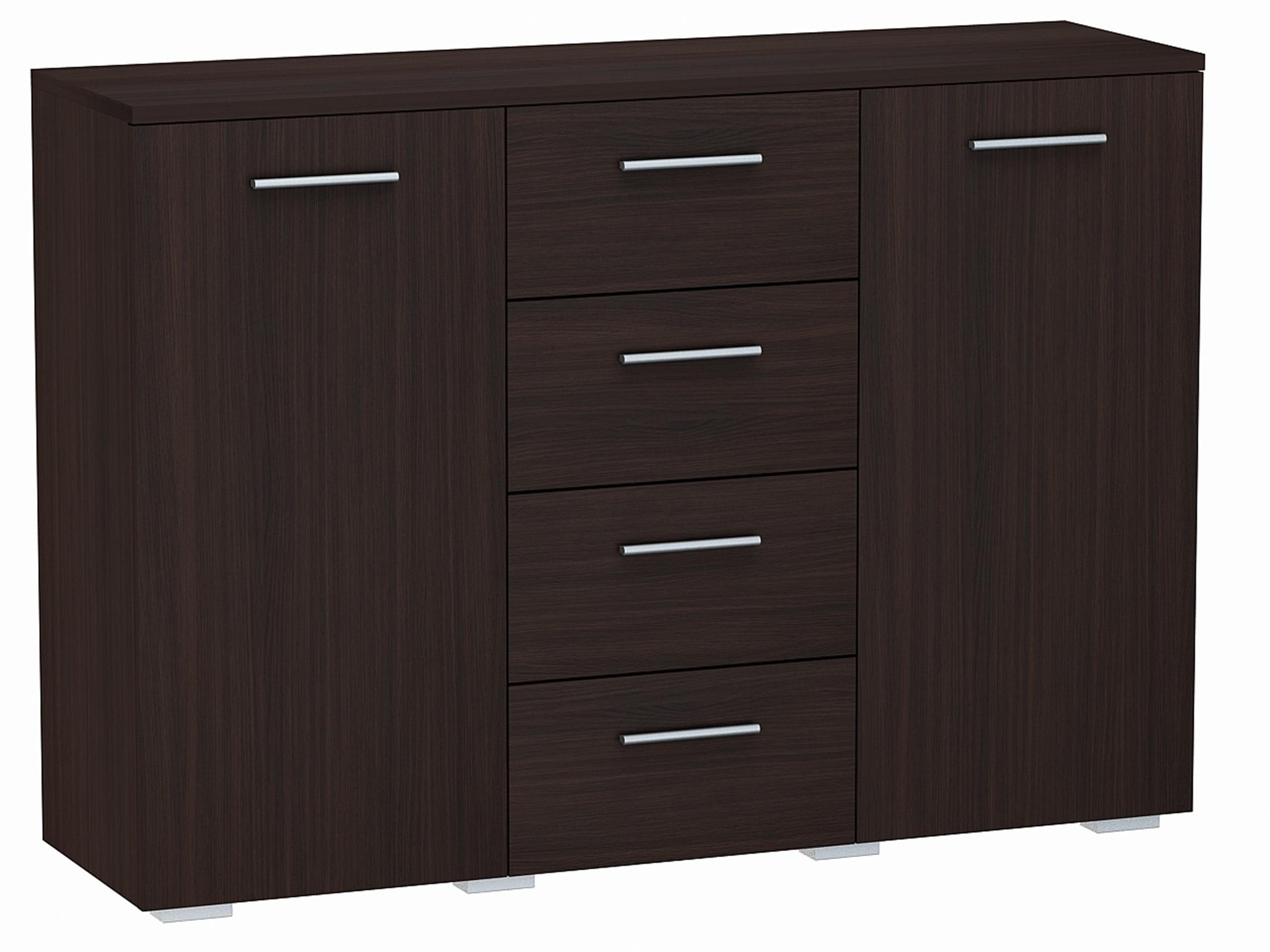KOMMODE Helena 2D4S Wenge 120/35/84,5 cm - Wengefarben, Holzwerkstoff (120/84.5/35cm) - Matkam Möbel