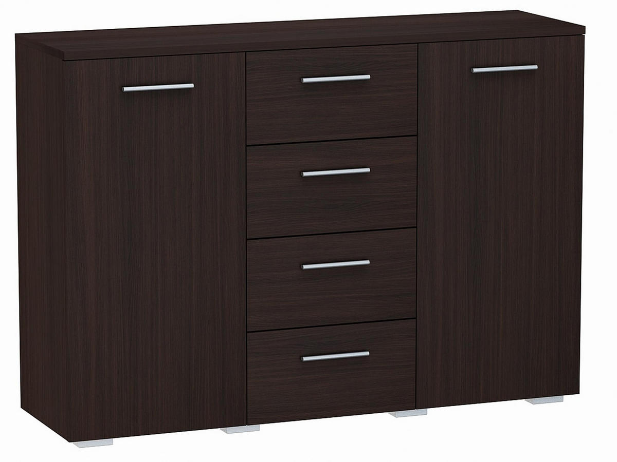 KOMMODE Helena 2D4S Wenge 120/35/84,5 cm - Wengefarben, Holzwerkstoff (120/84.5/35cm) - Matkam Möbel