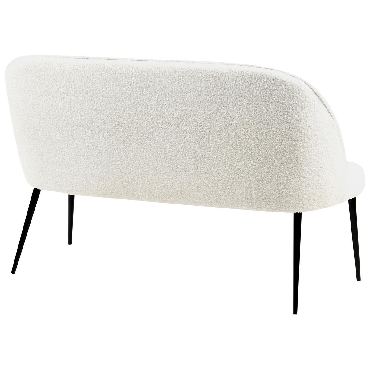 2-SITZER-KÜCHENSOFA Bouclé weiß Osby - Schwarz/Weiß, Textil (130/85/49cm) - Beliani