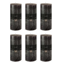 DUFTKERZE ZART - Schwarz - XXL - 150 Std. - 6er set - Schwarz, Paraffin (10/20cm) - J-Line