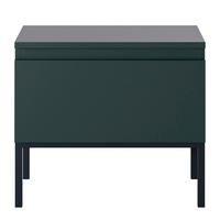 NOČNÝ STOLÍK Bemmi tmavozelená s kovovým rámom 50 cm - čierna/tmavozelená, kov/kompozitné drevo (49/43/32cm) - Selsey