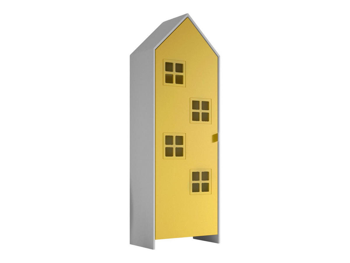 REGALSCHRANK Kania 58x37x171 MDF Weiß/Gelb - Gelb/Weiß, Holzwerkstoff (58/171/37cm) - 58aufmkessel