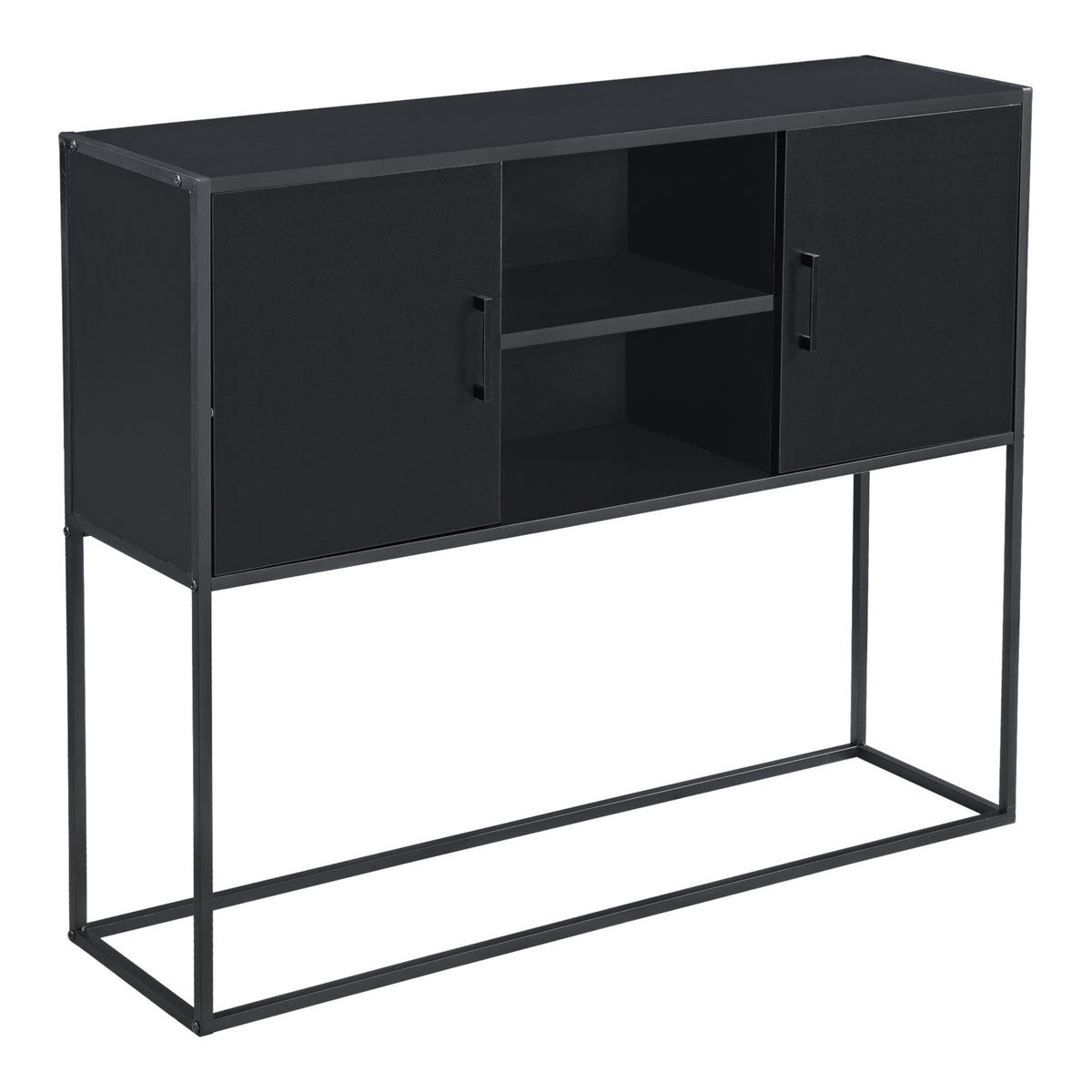 SIDEBOARD Motala - Schwarz, Holzwerkstoff/Metall (108.5/90/30cm) - [en.casa]