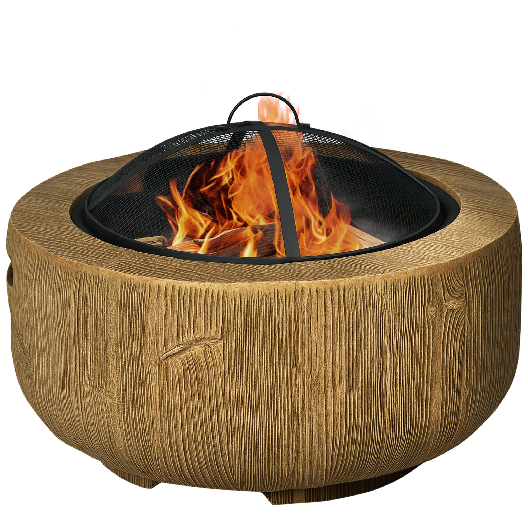 FEUERSCHALE DE-10591 mit Funkengitter und Kohlerost Natur - Braun, Metall (61.5/39/61.5cm) - ComfortXL