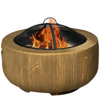 FEUERSCHALE DE-10591 mit Funkengitter und Kohlerost Natur - Braun, Metall (61.5/39/61.5cm) - ComfortXL