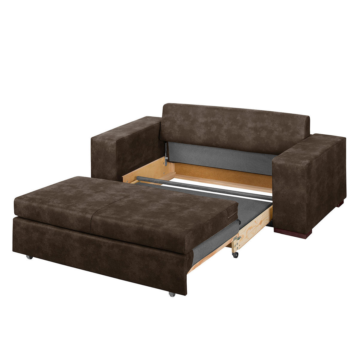 SCHLAFSOFA mit XL Armlehne - Braun, Textil (196/90/90cm) - home24