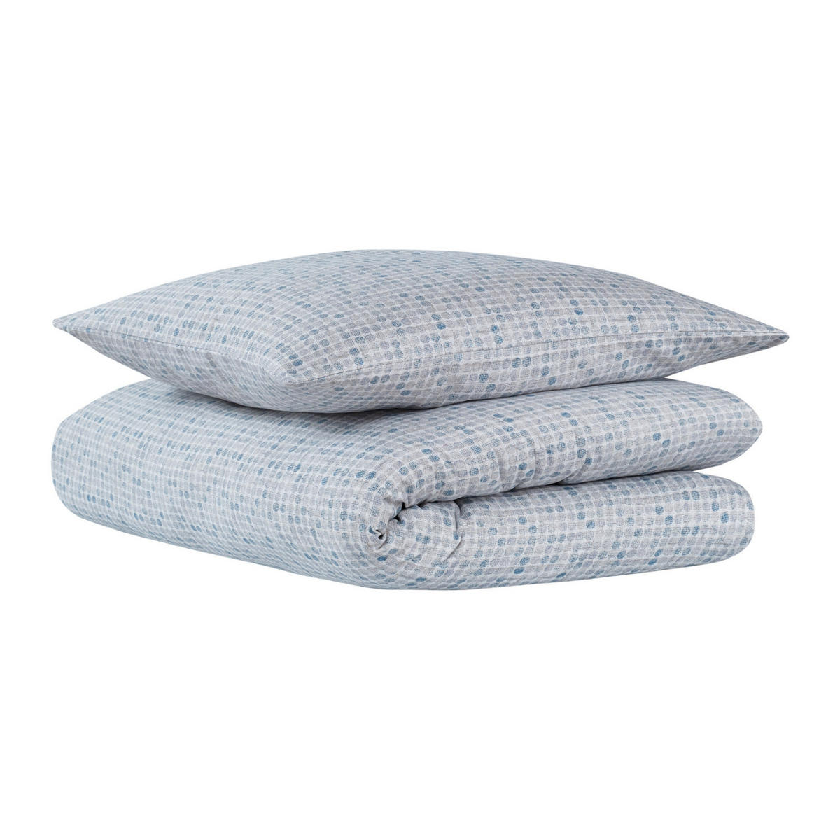 BETTWÄSCHESET Punto - Baumwollsatin - 2-teilig - 135x200cm - Hellblau - Hellblau, Textil (135/200cm) - Uncover by Schiesser