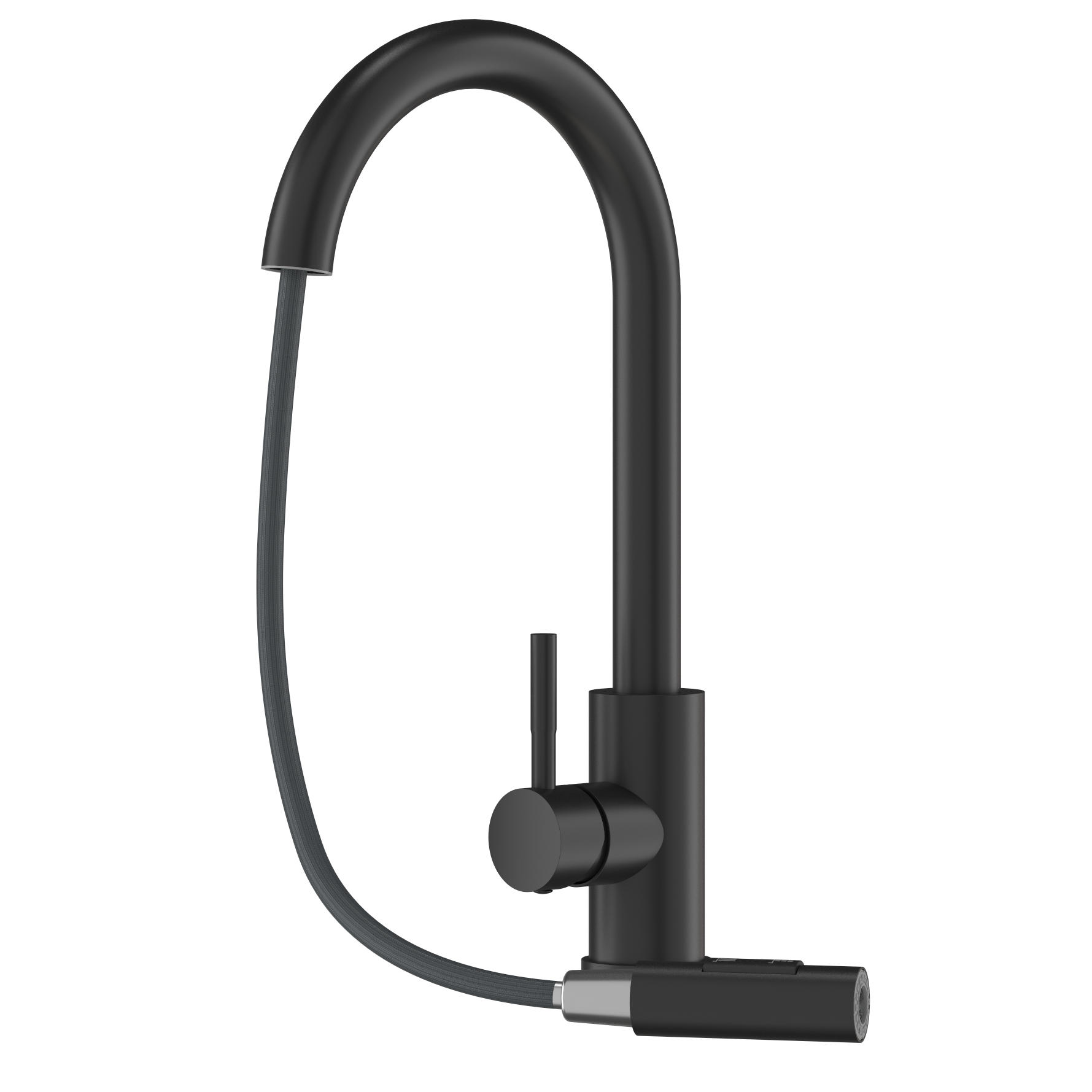 SPÜLBECKEN Best mit Batterie Siphon - Schwarz, Kunststoff/Stein (50/40/18cm) - Granitan