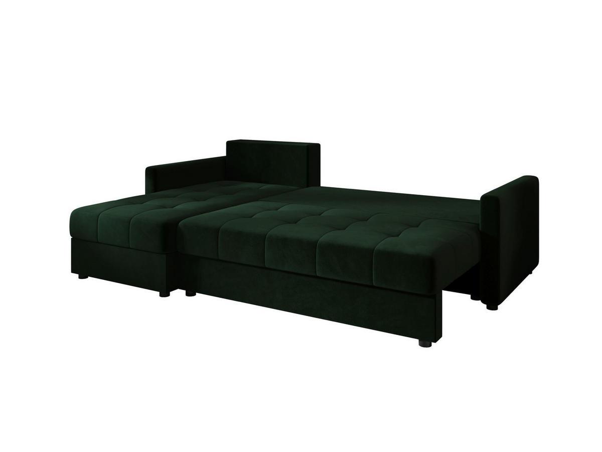 ECKSOFA MOS L BIS Itaka 10 Links mit Schlaffunktion - Dunkelgrün, Textil (220/143cm) - Bedante