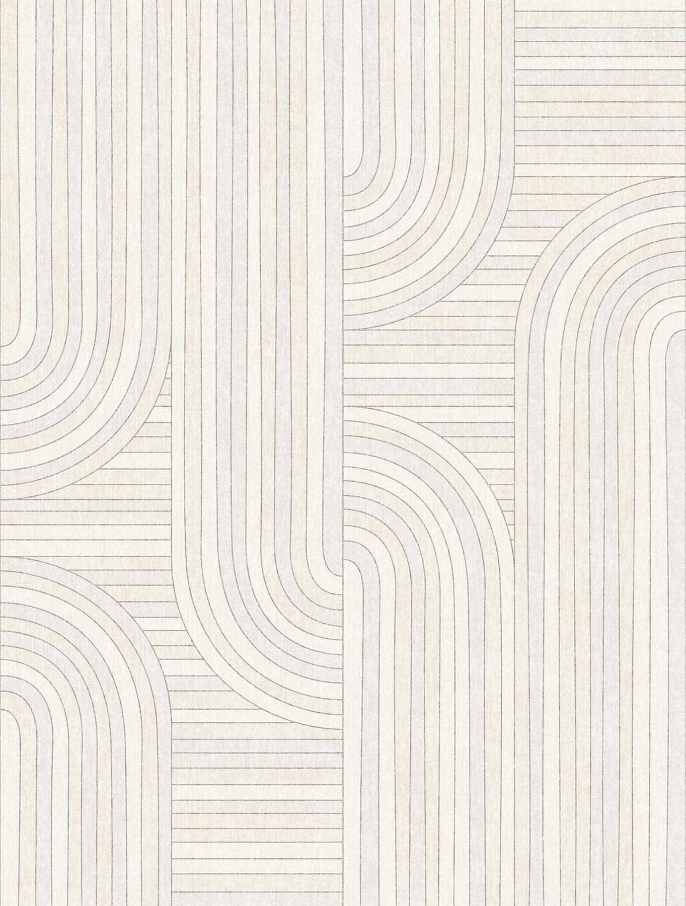 FOTOTAPETE grafische Linien 212 x 280 cm - Beige, Papier (212/280cm) - Sanders & Sanders