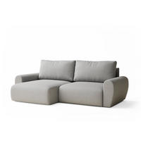 ECKSOFA MIT SCHLAFFUNKTION Numba Hellgrau Webstoff - Hellgrau/Schwarz, Holz/Holzwerkstoff (253/153cm) - Maison de Reve
