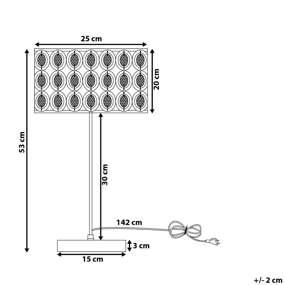 TISCHLAMPE Tenna 25/25/53 cm - Silberfarben, Metall (25/25/53cm) - Beliani