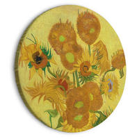 RUNDES BILD Gelb 40/40 cm - Gelb, Textil (40/40cm) - KUNSTLOFT