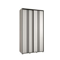 SCHWEBETÜRENSCHRANK 235,2/130/60 2-türig - Schwarz/Weiß, Holz/Metall (130/235/60cm) - Abiks Möbel