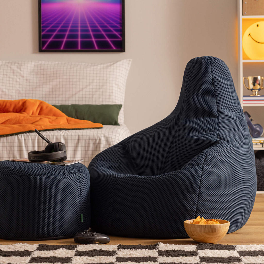 Thumbnail - icon Sitzsack, Dunkelblau, Textil, 170 L, 90x73x84 cm, Hergestellt in Deutschland, Oeko-Tex® Standard 100, Wohnzimmer, H...