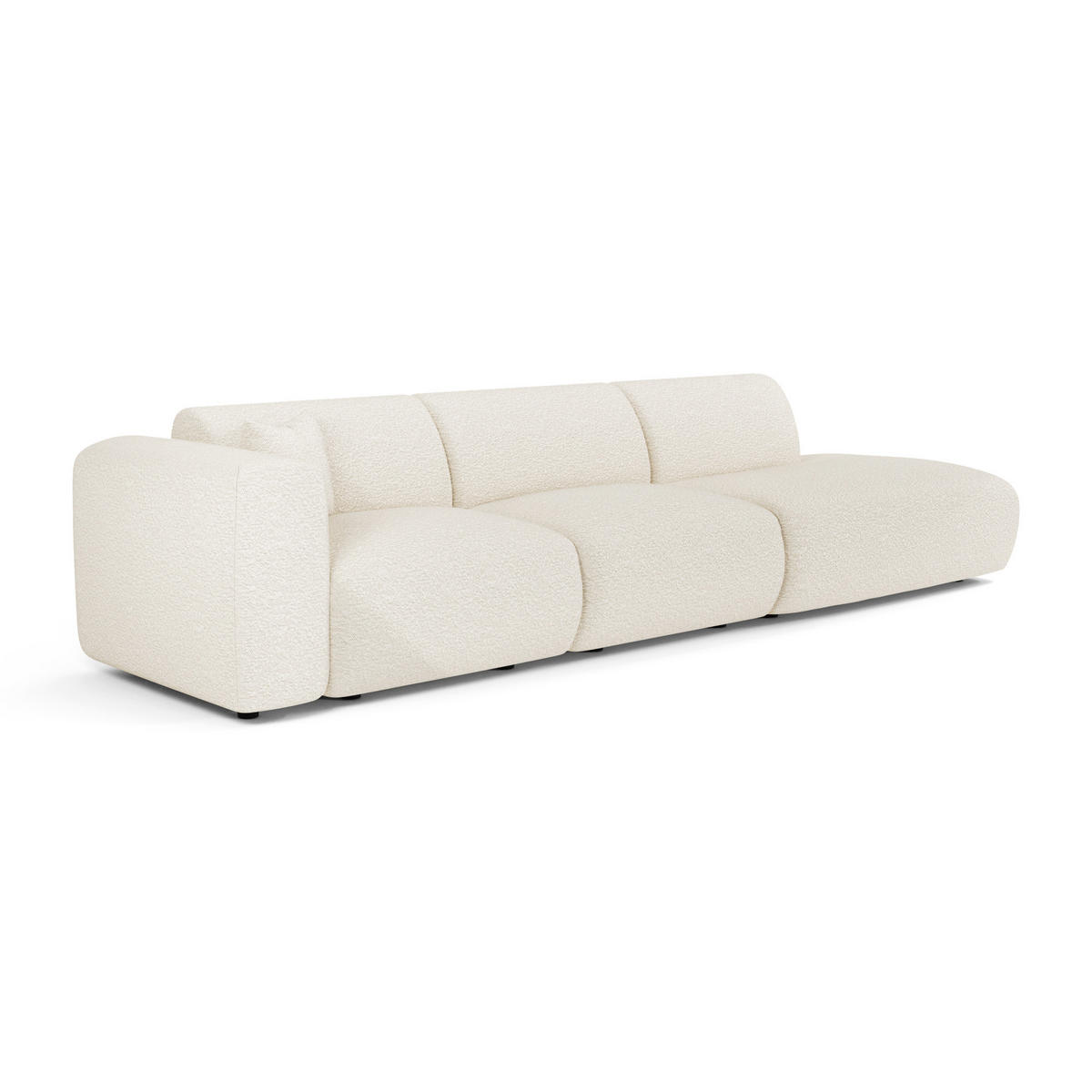 SOFA 5-Sitzer Bouclé-Stoff Creme 310cm - Creme, Textil (310/73/96cm) - Sia Home
