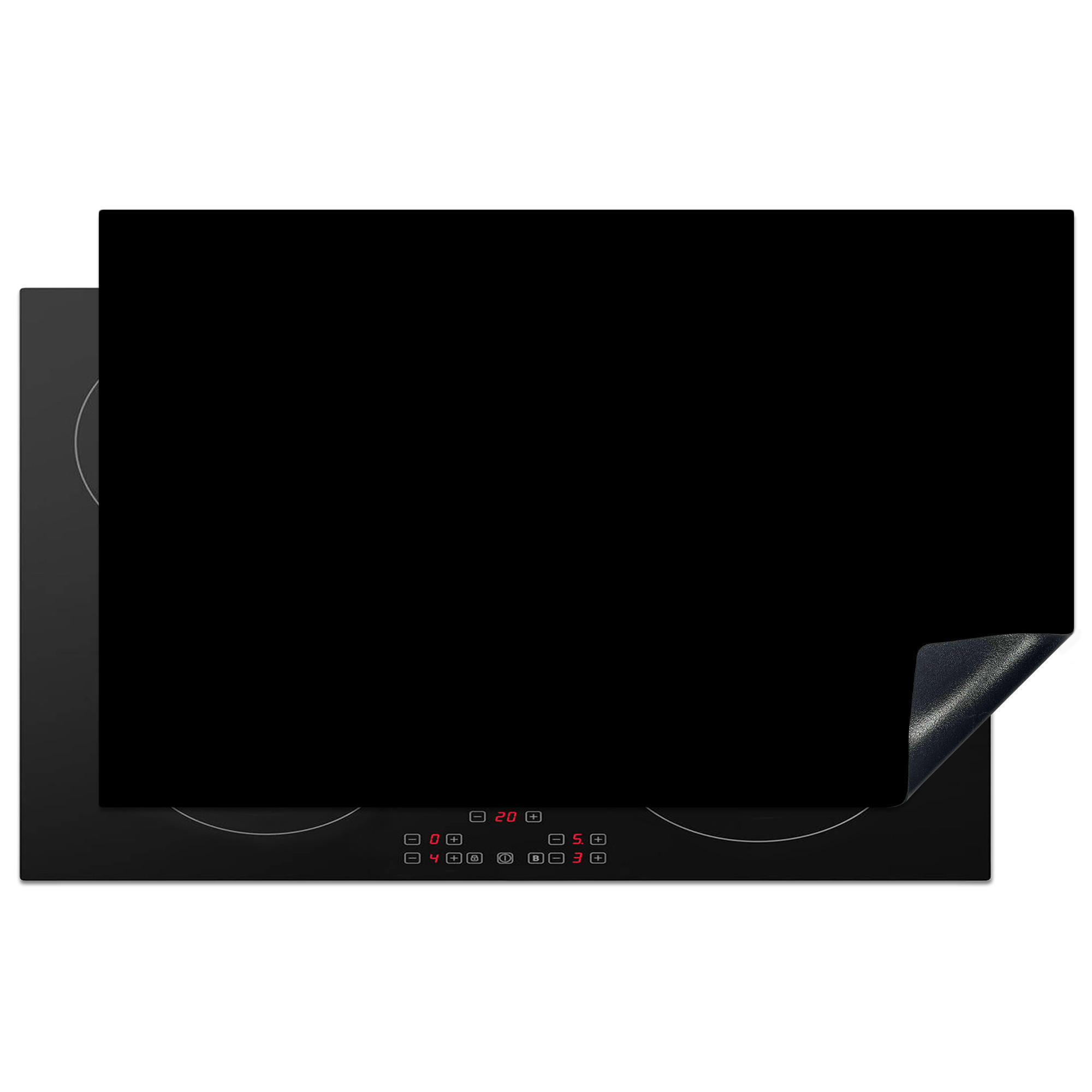 HERDABDECKPLATTE Schwarz - Einfarbig 83x51 cm - Schwarz, Kunststoff (83/0.2/51.5cm) - MuchoWow