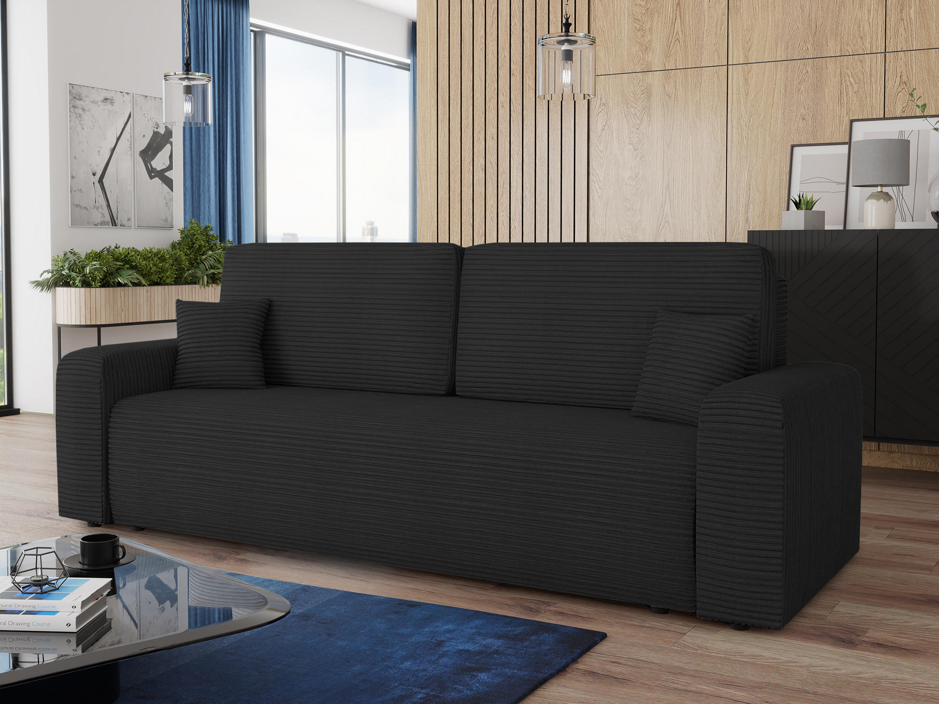 SCHLAFSOFA Spark - Schwarz, Holz/Kunststoff (236/90/95cm) - Sofnet